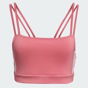 Adidas | Adicolor sports bra/tank pink & white stripe Women’s size XL stretch